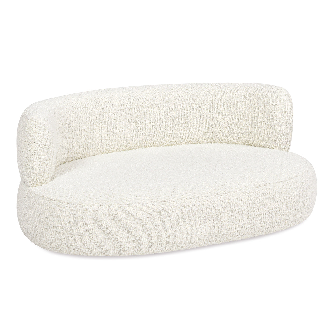 Shep 36" Curved Dog Sofa Bed, Medium, Ivory White Boucle White Foam Boucle