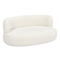 Shep 36" Curved Dog Sofa Bed, Medium, Ivory White Boucle White Foam Boucle