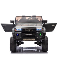 24V Two Seater Kids Ride On Car W Parents Remote Control, Licensed Toyota Lc250,220W Motors,With Shovel,Three Point Seat Belt,Slow Start,Speed Adjustment,Bluetooth,Music For Kids Aged 3 . Gray 100 149 Lbs Polypropylene