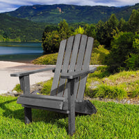 Hips Folding Adirondack Chair, Ultra Durable Weather Resistant Design, Real Wood Look, Easy Folding With No Pins Needed, 300 Lb Capacity, Black Black Plastic