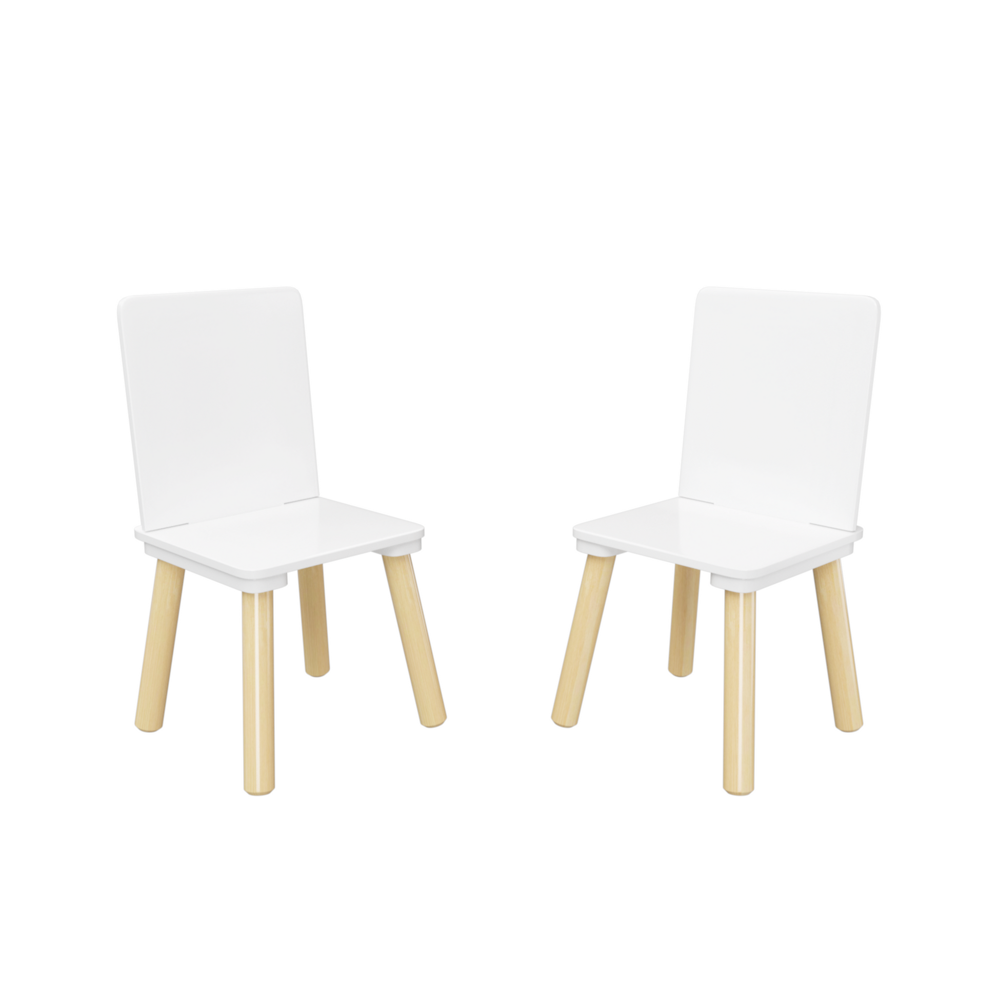 Kids Table And 2 Chairs Set, 3 Pieces Toddler Table And Chair Set, Wooden Activity Play Table Set White White Solid Wood Mdf