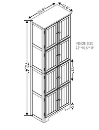 72.4" Tall Storage Cabinet Tall Storage Cabinet With 8 Doors And 4 Shelves ,Bookshelf Living Room, Kitchen, Dining Room, Office Freestanding Storage Cabinet,Oak Oak Mdf