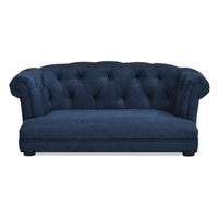 Kiki 36.5" Chesterfield Dog Sofa Bed, Medium, Pacific Blue Stain Resistant High Performance Polyester Blue Foam Polyester