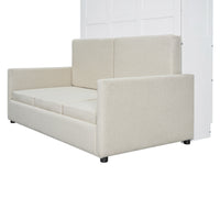 Full Size Murphy Bed Wall Bed With Cushion,White Full White Mdf Lvl