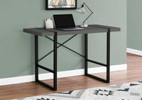 Computer Desk, Home Office, Laptop, 48"L, Work, Grey Laminate, Black Metal, Contemporary, Modern Grey Particle Board