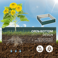 Outsunny Galvanized Raised Garden Bed, 4' X 4' X 1' Metal Planter Box, For Growing Vegetables, Flowers, Herbs, Succulents, Green Green Steel