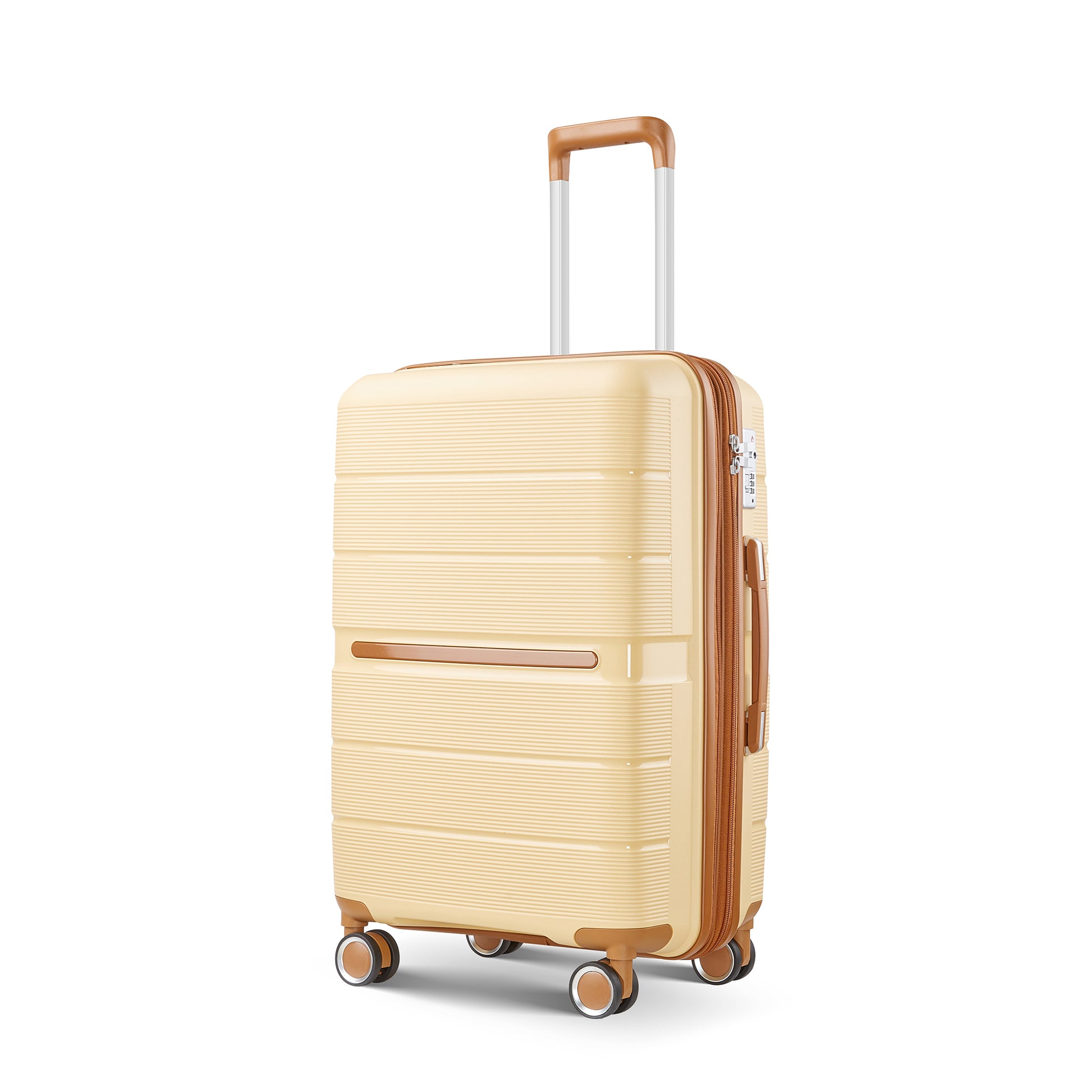 Luggage Sets 4 Piece 14 20 24 28 Pp Lightweight & Durable Expandable Suitcase Apricot Cream Polypropylene