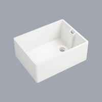 23.6" L X 18" W White Ceramic Single Bowl Kitchen Sink White Ceramic