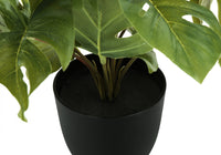 Artificial Plant, 13" Tall, Monstera Calthea, Indoor, Faux, Fake, Table, Greenery, Potted, Set Of 2, Decorative, Green Leaves, Black Pots Green Foam Plastic