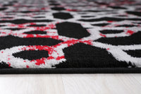 Jersey Area Rugs, Carpets For Livingroom, 5X7 Area Rugs ,3989 Black Red Rectangle 5&7 Black Red Contemporary Abstract Polypropylene