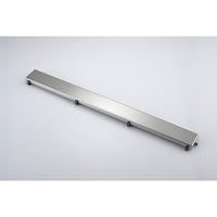 28 Inches Linear Shower Drain, Included Hair Strainer And Leveling Feet Brushed Nickel Stainless Steel