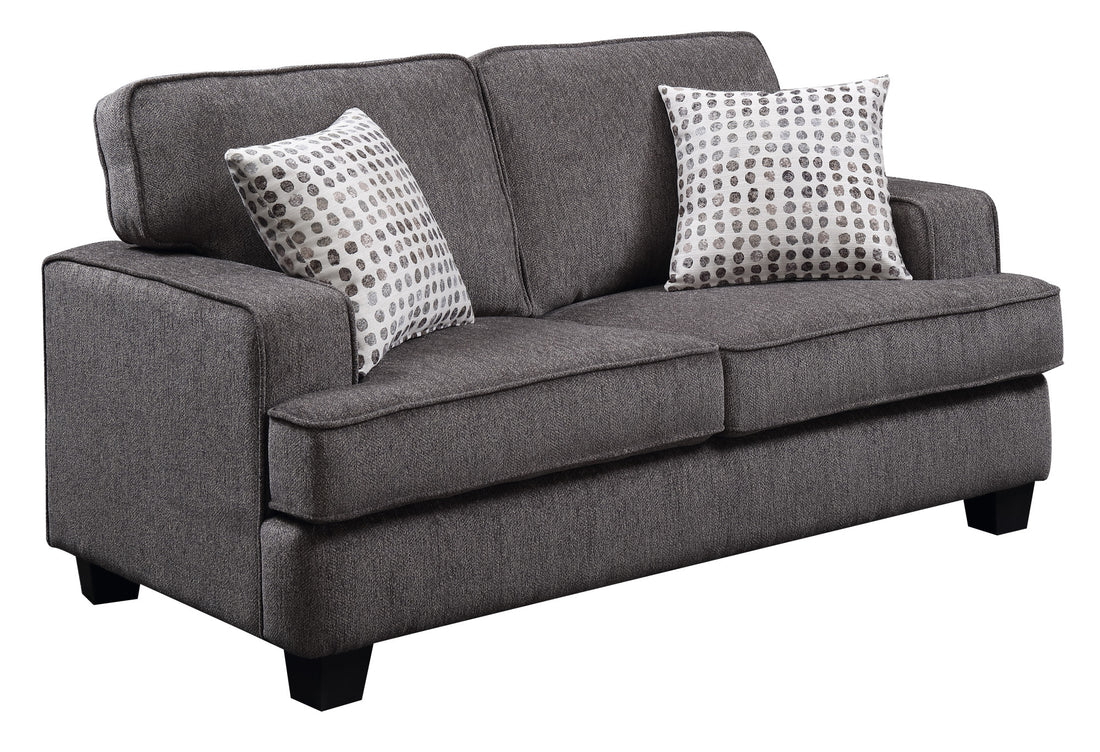 Andie Gray Loveseat Gray Foam Engineered Wood