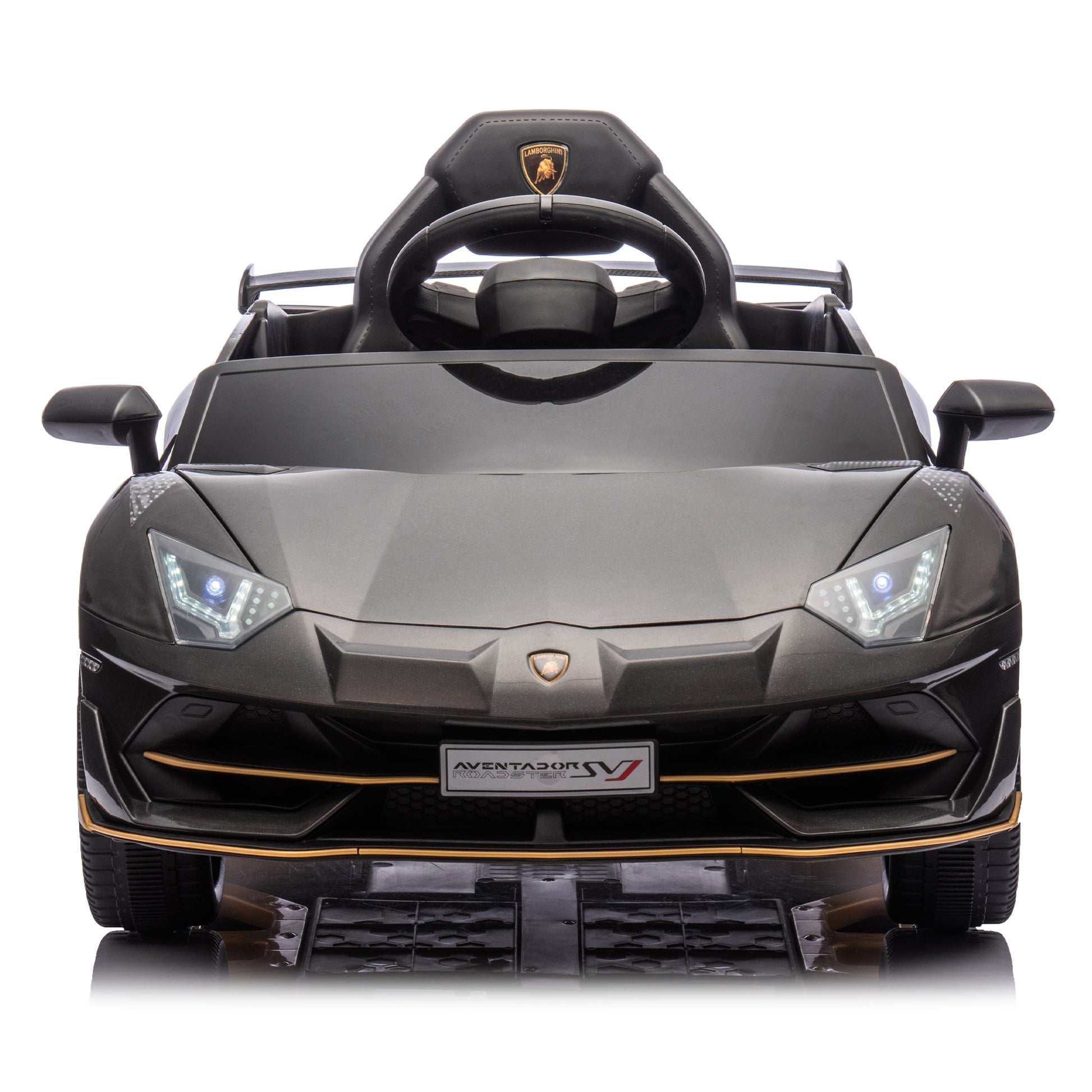 12V Kids Ride On Car W Parents Remote Control,Licensed Lamborghini Aventador Xago,Hydraulic Pressure Door,Slow Start,Early Education,Bluetooth,Adjustable Volume,Mp3,Usb,Led Lights For Kids Aged 3 8. Black 50 99 Lbs Polypropylene