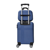 Luggage 4 Piece Set With Spinner Wheels, Hardshell Lightweight Suitcase With Tsa Lock,Checked Luggage,Dark Blue 12 20 24 28In Dark Blue Abs