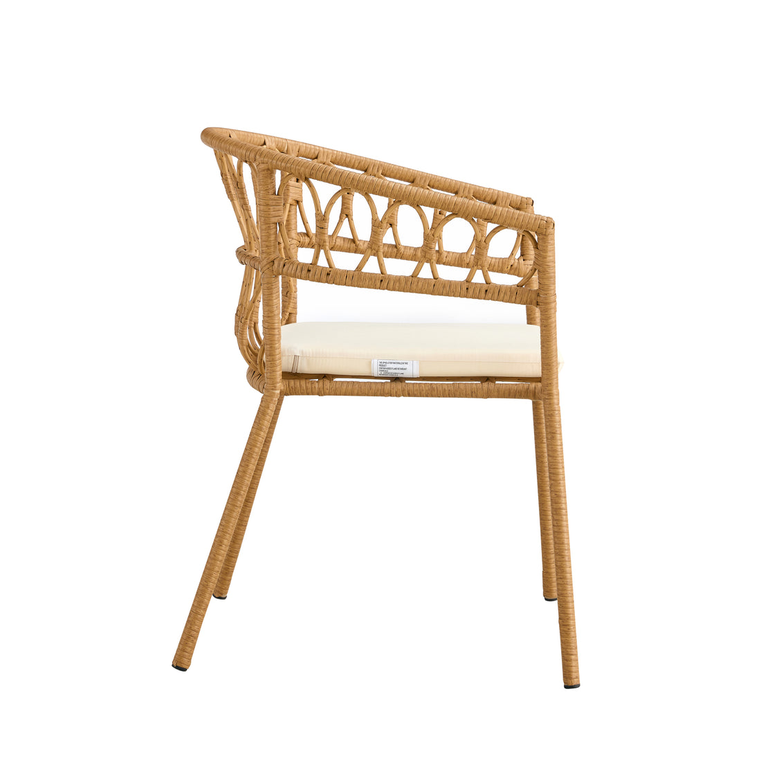 Outdoor Dinner Simple Bamboo Woven Chair 4 Yes Antique Brown Water Resistant Cushion Antique Pe Rattan Iron