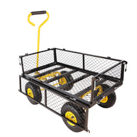 Wagon Cart Garden Cart Trucks Make It Easier To Transport Firewood Yellow Black Black Garden & Outdoor Metal