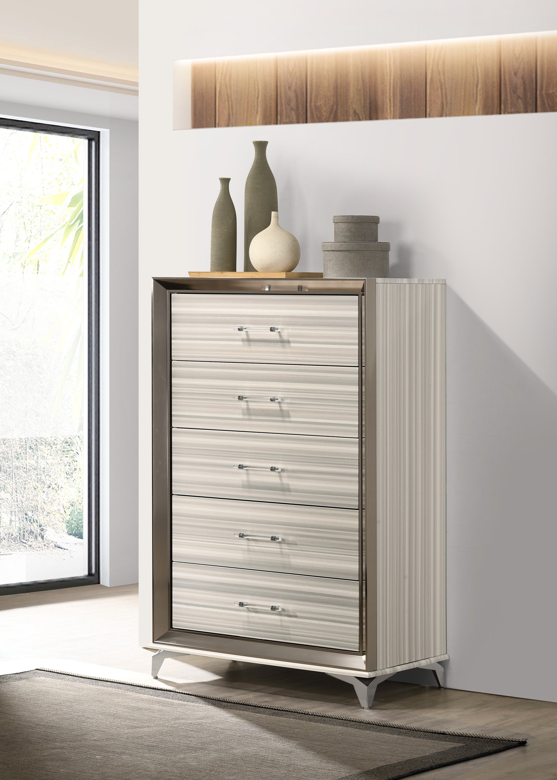 Star White Chest White Solid Wood Mdf