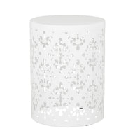 Metal S 2 End Table White Iron