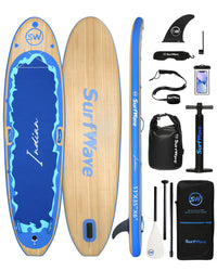 Inflatable Stand Up Paddle Board 11'X34"X6" With Accessories Water Sports Blue Anti Slip Garden & Outdoor American Design,Beach Multifunctional Pvc