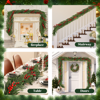 72'' In. Lighted Faux Spruce Garland Frosty Green American Design Pine