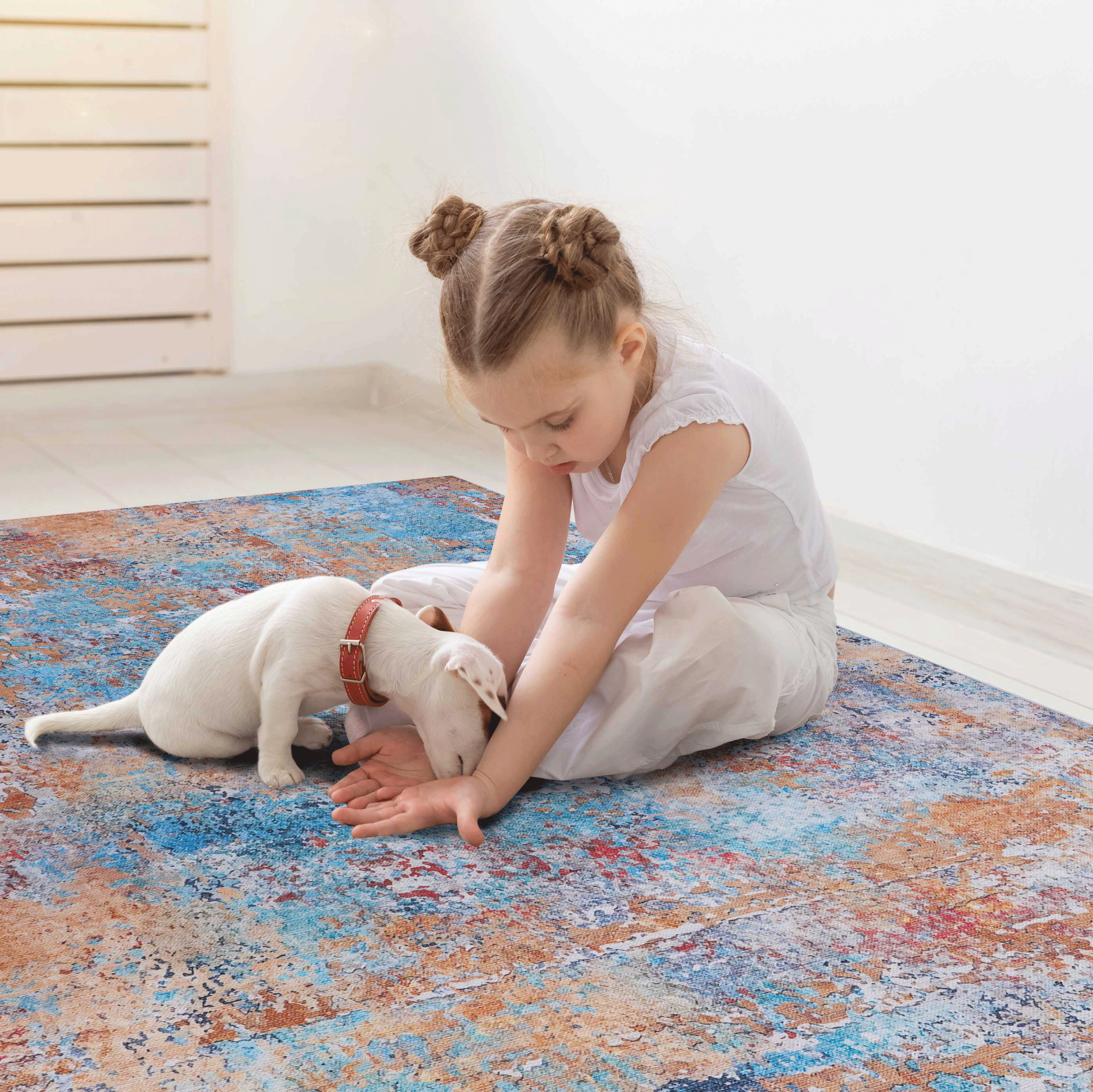 9X12 Area Rug For Living Room, Washable Rug, Low Pile, Non Slip, Non Shedding, Foldable, Kid & Pet Friendly Area Rugs For Living Room, Bedroom, Kitchen, Dining Room Rug, Multi, 9' X 12' Multi Chenille Polyester