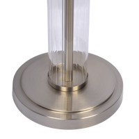 Echo Brushed Nickel Table Lamp With On Off Switch Clear Glass Body Metal Base Brushed Nickel,Clear,White Table&Floor Lamps Glass,Metal