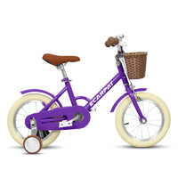 A12116 Ecarpat Kids'Bike Girls Bike 12 Inch Wheels,1 Speed Child Bicycles For 2 3 Years,With Removable Training Wheels Baby Toys,Front V Brake,Rear Holding Brake Purple Steel