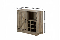 Wine Bar Cabinet For Liquor And Glasses, Farmhouse Coffee Bar, Cabinet With Wine Rack Barn Door Buffet Sideboard Cabinet With Drawer, Adjustable Storage Shelves, 31.5"*15.75"*31.5"Gray Wash Gray