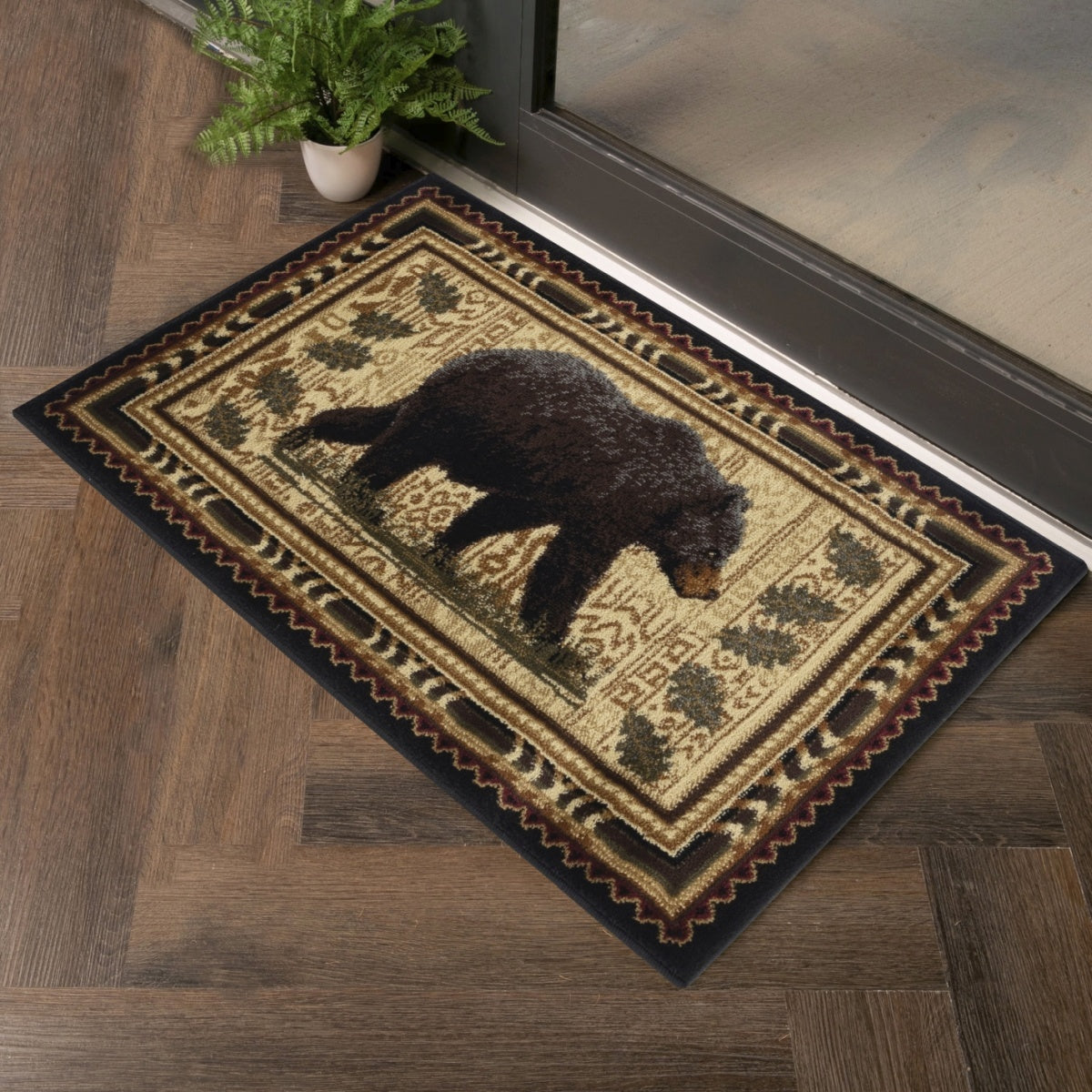 Nature'S Nest Gc Cbl3010 Black 7 Ft. 10 In. X 10 Ft. 3 In. Lodge Area Rug Black Polypropylene