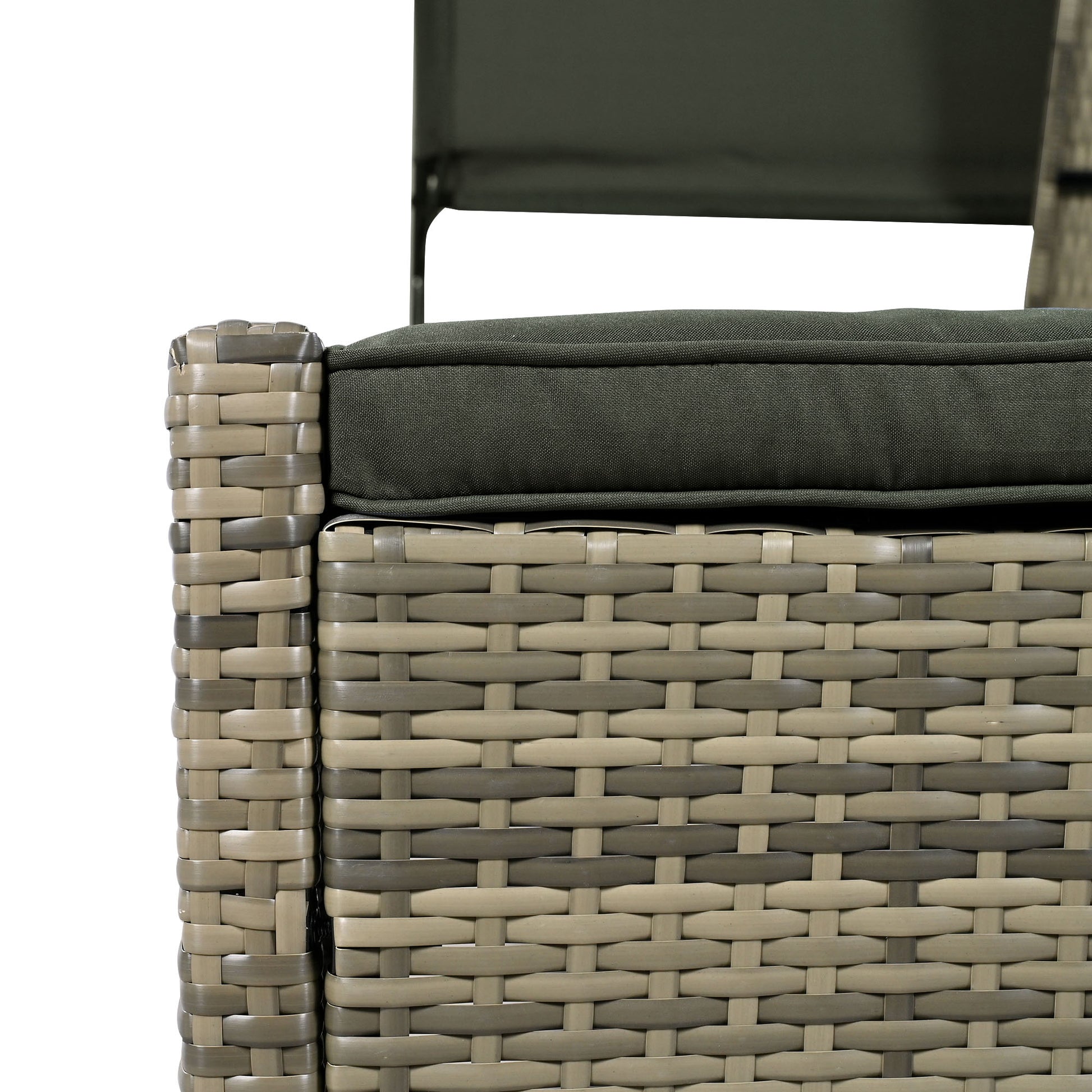 Patio Daybed Outdoor Daybed Outdoor Rattan Sun Lounger With Shelter Roof With Adjustable Backrest, Storage Box And 2 Cup Holders For Patio, Balcony, Poolside,Grey Yes Grey Seats 2 Water Resistant Frame Water Resistant Cushion Garden & Outdoor Sectional