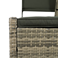 Patio Daybed Outdoor Daybed Outdoor Rattan Sun Lounger With Shelter Roof With Adjustable Backrest, Storage Box And 2 Cup Holders For Patio, Balcony, Poolside,Grey Yes Grey Seats 2 Water Resistant Frame Water Resistant Cushion Garden & Outdoor Sectional