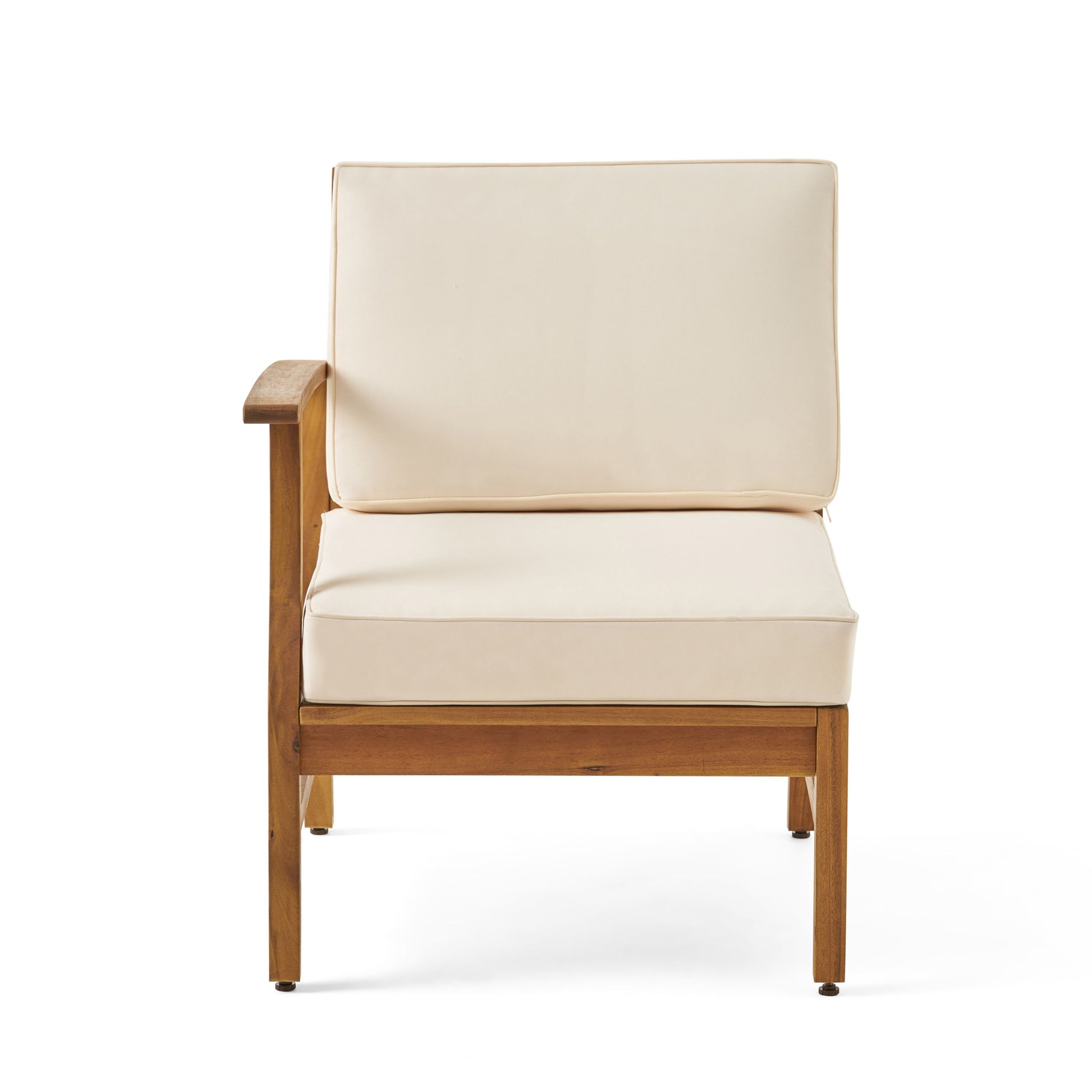 Perla 5 Pcs Sofa Set,Cream Cream Acacia Wood