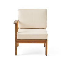 Perla 5 Pcs Sofa Set,Cream Cream Acacia Wood