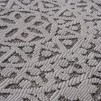 5X7 Gray White Medallion Indoor Outdoor Area Rug Grey White Polypropylene