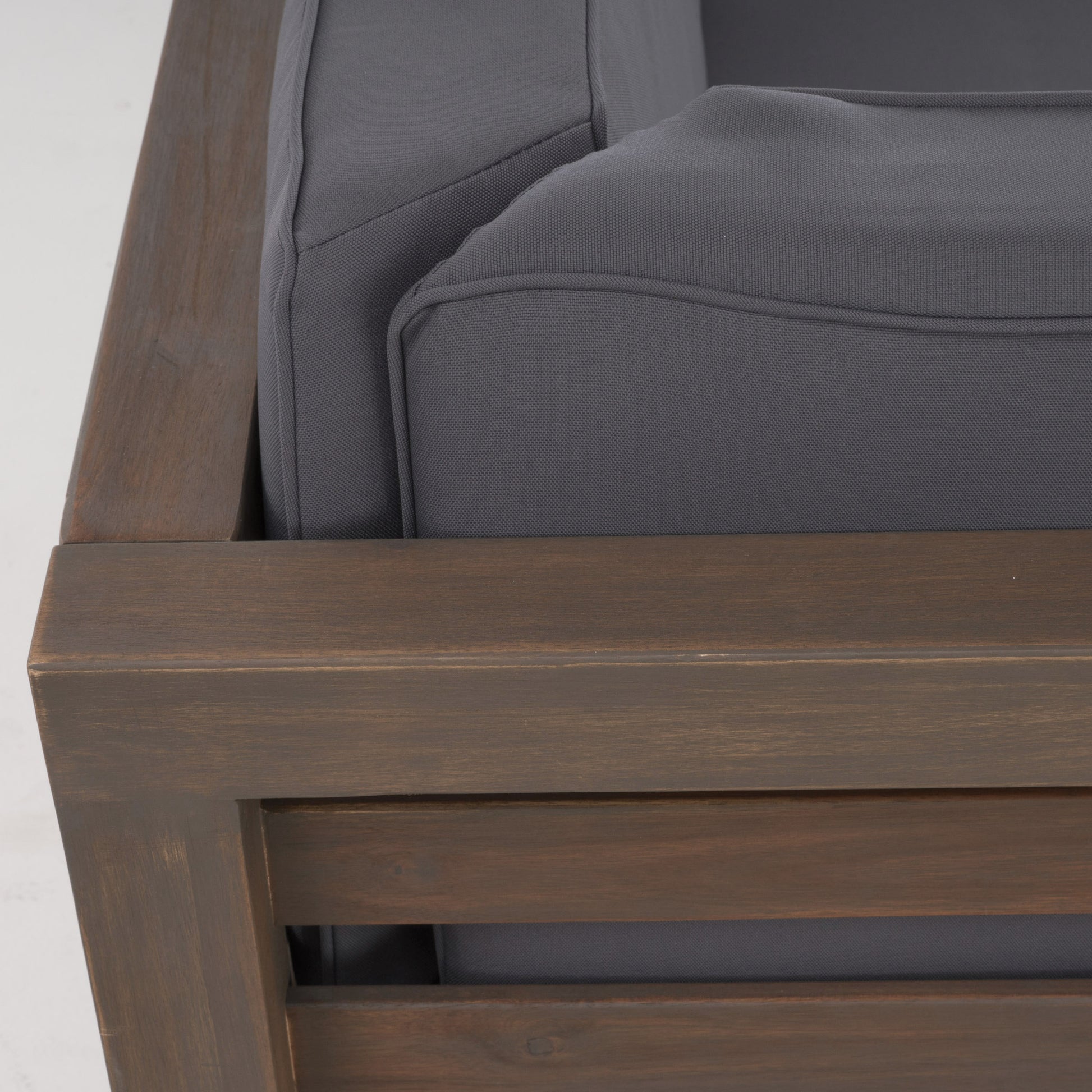 Oana Left Corner Bench And Coffee Table. Dark Grey Dark Grey Acacia Wood