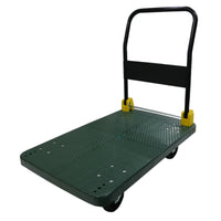 Foldable Platform Push Hand Truck Cart, 440 Lbs. Weight Capacity Green Metal