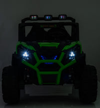 24V Ride On Toys 4Wd Ride On Cars With Remote Control, 2 Xl Seater Electric Car For Kids, Power Car Wheels, Utv 4*200W Motor, Bluetooth, Music, Lights, 3 Speeds,Green Green Abs