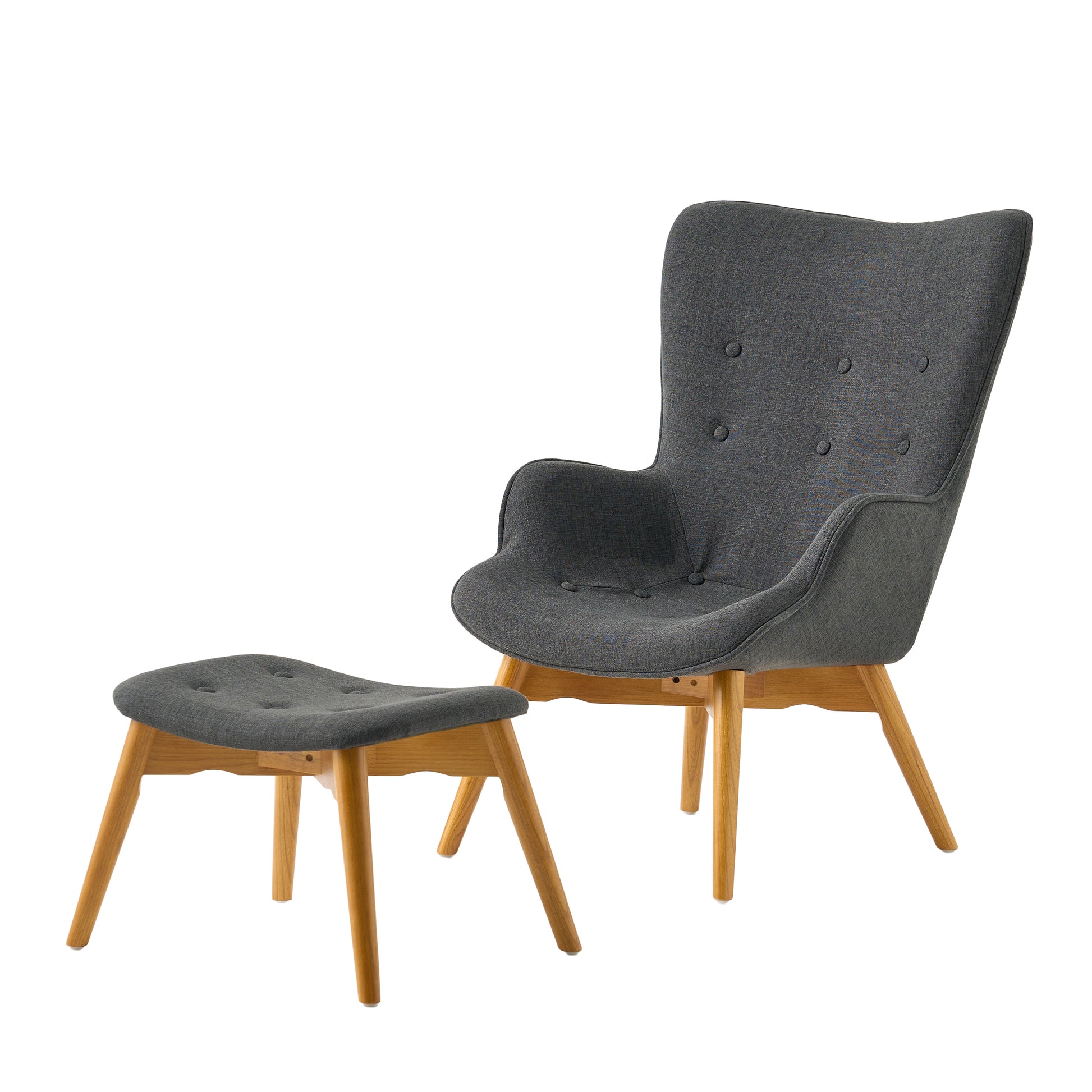 Contour Chair Set Dark Grey Fabric