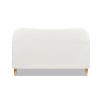 Roman Curved Headboard Upholstered Platform Bed, Queen, Ivory White Boucle Box Spring Not Required Queen White Wood Foam Boucle Boucle