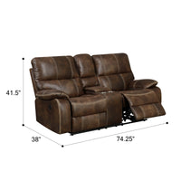 Hooper Brown Power Reclining Loveseat Brown Foam Engineered Wood