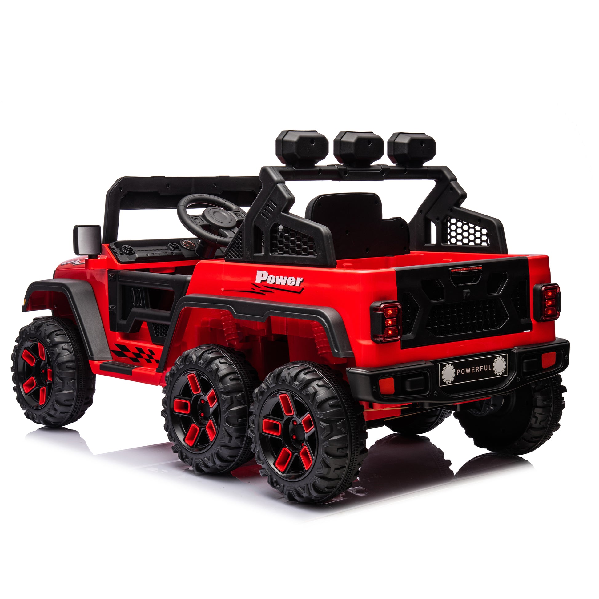 24V Ride On Large Pickup Truck Car For Kids,Ride On 4Wd Toys With Remote Control,Parents Can Assist In Driving,Bluetooth Music Version,Pickup Truck Design With Spacious Storage In The Rear. Red Polypropylene