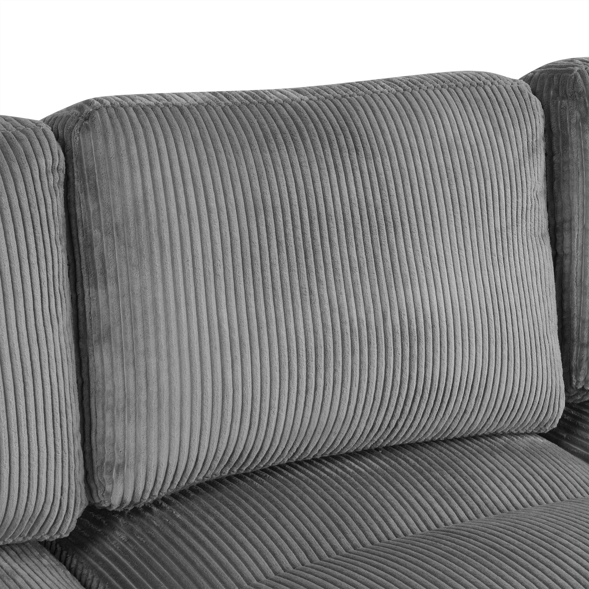 121.3" Sectional Couch Sofa Bed Modular Sofa With Two Movable Ottomans For Living Room Old Sku:N719S001640E , Gray Gray Foam Corduroy 7 Seat