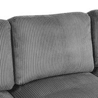 121.3" Sectional Couch Sofa Bed Modular Sofa With Two Movable Ottomans For Living Room Old Sku:N719S001640E , Gray Gray Foam Corduroy 7 Seat