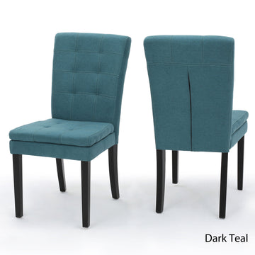 Dining Chair Aqua Blue Wood Fabric