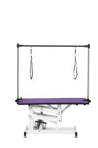 42.5Inch Hydraulic Pet Grooming Table With "H" Arm Purple White Purple Mdf Steel