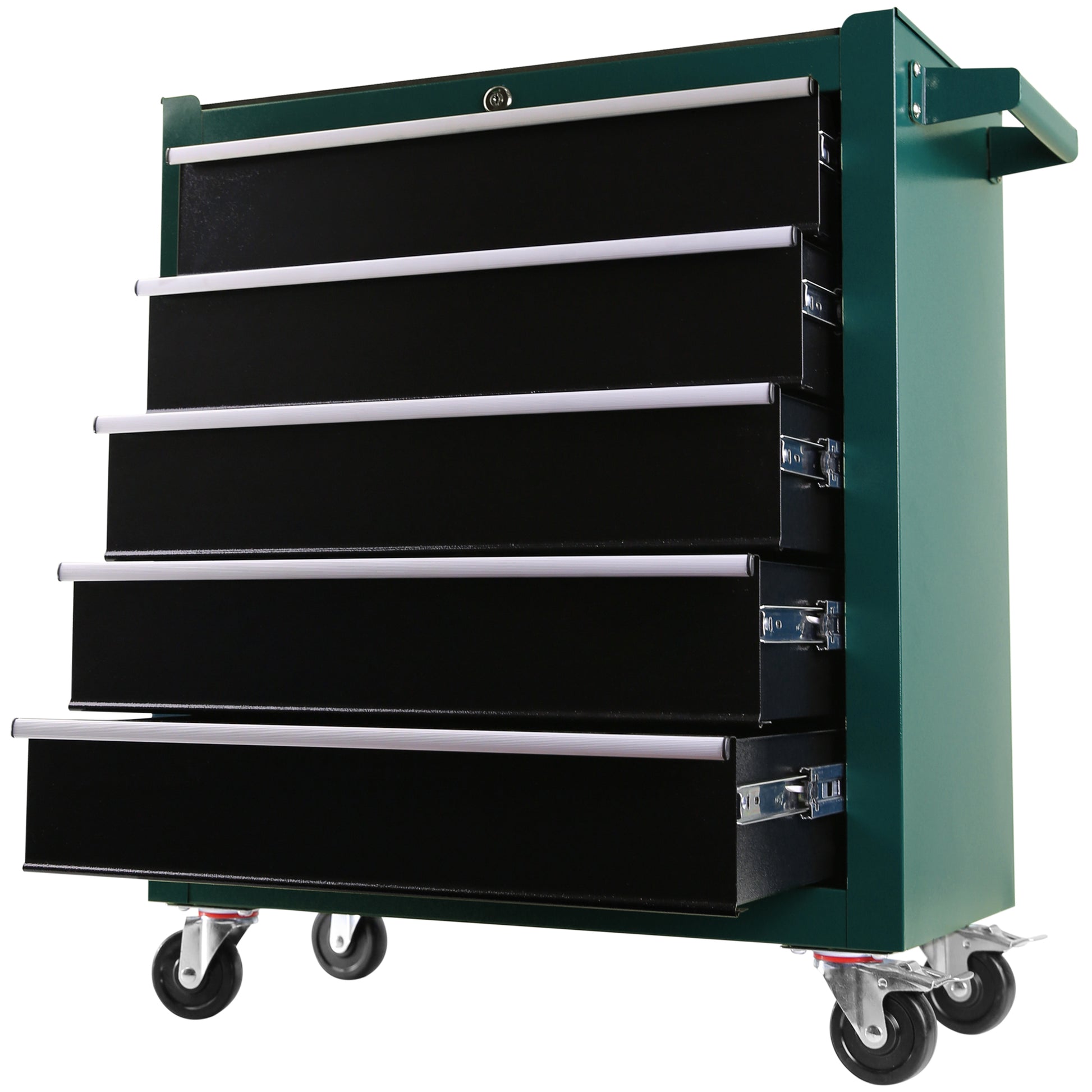 5 Drawers Rolling Tool Chest,Tool Cabinet On Wheels With Keyed Locking Stem And Drawer Liners,Tool Chest With Link Buckle And Can Be Combined To Large Cabinet Set,For Warehouse,Garage Green Steel