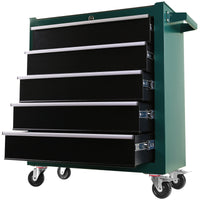 5 Drawers Rolling Tool Chest,Tool Cabinet On Wheels With Keyed Locking Stem And Drawer Liners,Tool Chest With Link Buckle And Can Be Combined To Large Cabinet Set,For Warehouse,Garage Green Steel