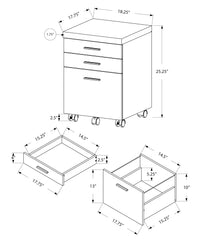 File Cabinet, Rolling Mobile, Storage Drawers, Printer Stand, Office, Work, Black And Grey Laminate, Contemporary, Modern Black Particle Board