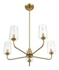Dazzle Five Lights Chandelier With Clear Seeded Glass Satin Brass Clear,Gold Ceiling Lights Brass,Glass