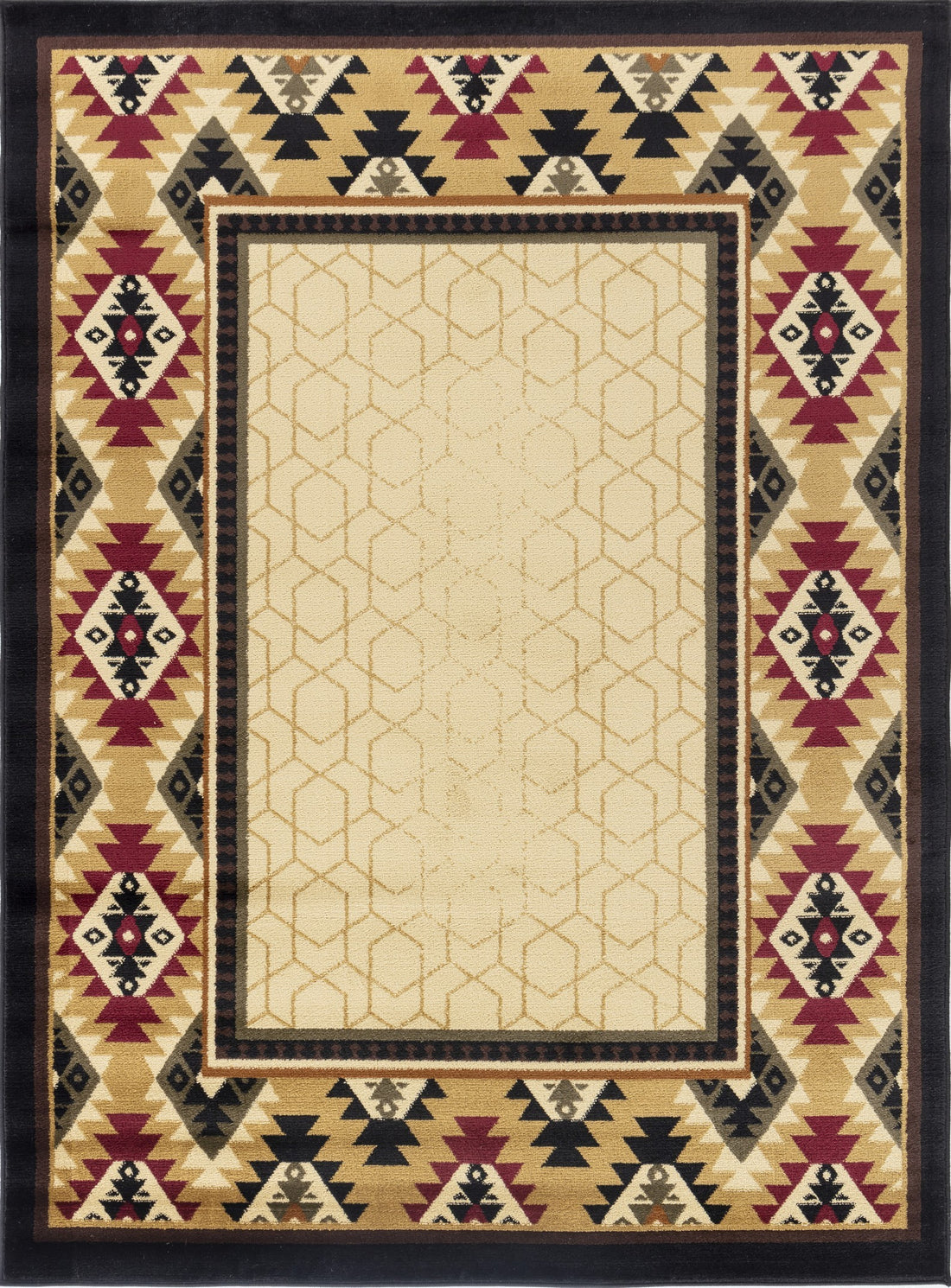 Tribes Gc Yls4007 Cream 7 Ft. 10 In. X 10 Ft. 3 In. Southwest Area Rug Cream Polypropylene